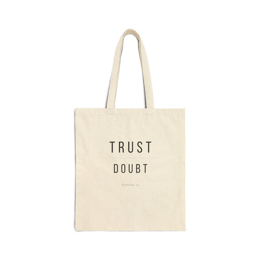 Trust Over Doubt Christian Tote Bag — Root and Rise Co. — Proverbs 3:5 Cotton Canvas Tote