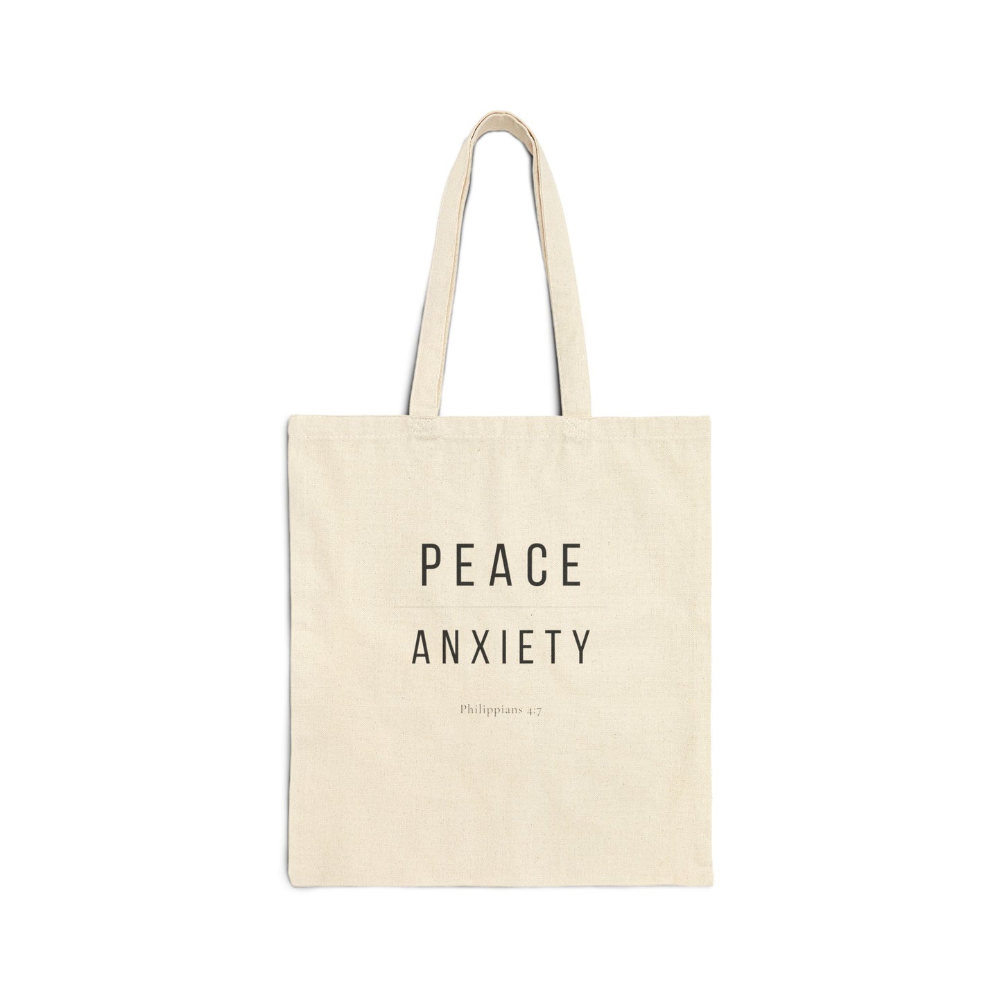 Peace Over Anxiety Christian Tote Bag — Root and Rise Co. — Philippians 4:7 Cotton Canvas Tote