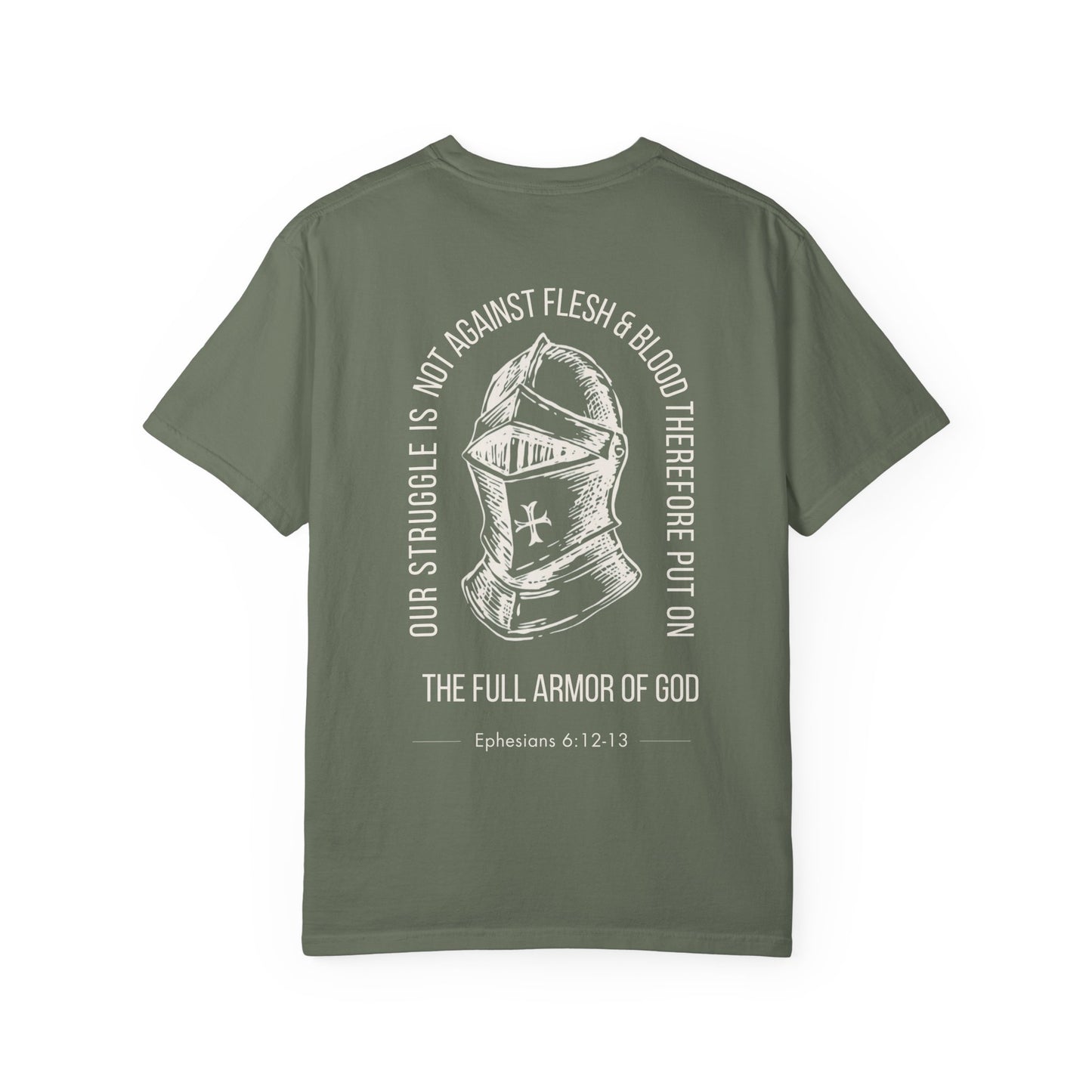 The Full Armor of God Christian T-Shirt — Root and Rise Co. — Ephesians 6:12-13 Comfort Colors 1717 Unisex Tee