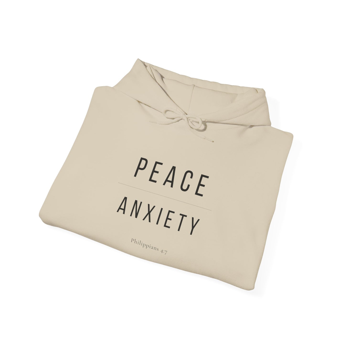 Peace Over Anxiety Christian Hoodie — Philippians 4:7 Gildan 18500 Unisex Sweatshirt