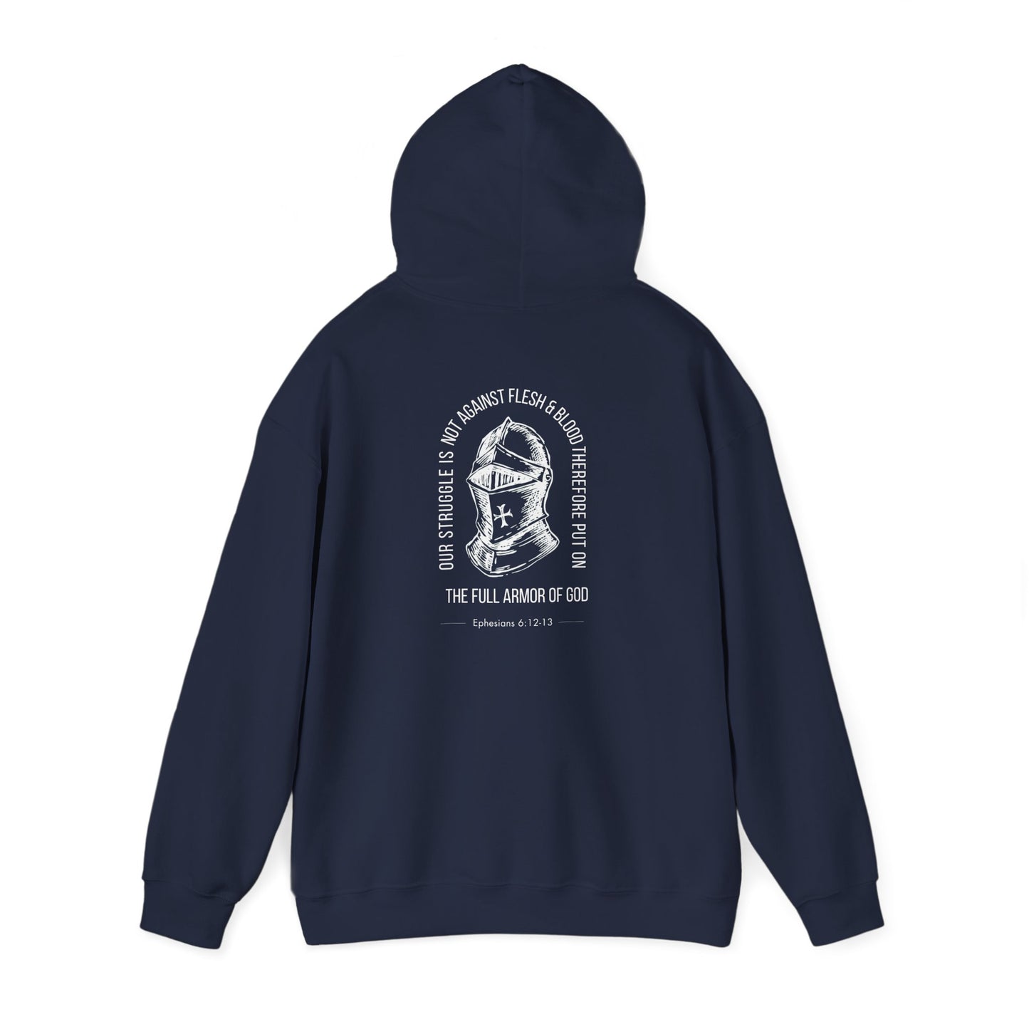 The Full Armor of God Christian Hoodie — Root and Rise Co. — Ephesians 6:12-13 Gildan 18500 Unisex Hoodie