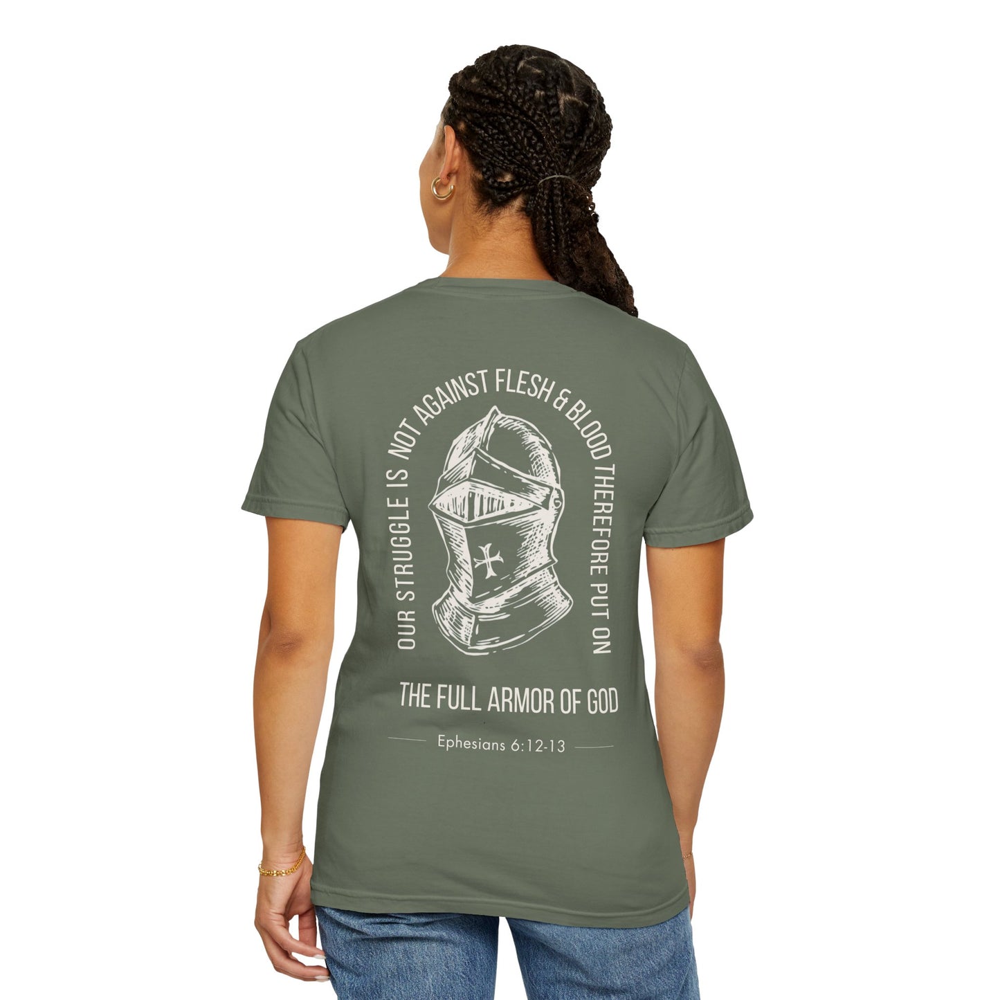 The Full Armor of God Christian T-Shirt — Root and Rise Co. — Ephesians 6:12-13 Comfort Colors 1717 Unisex Tee
