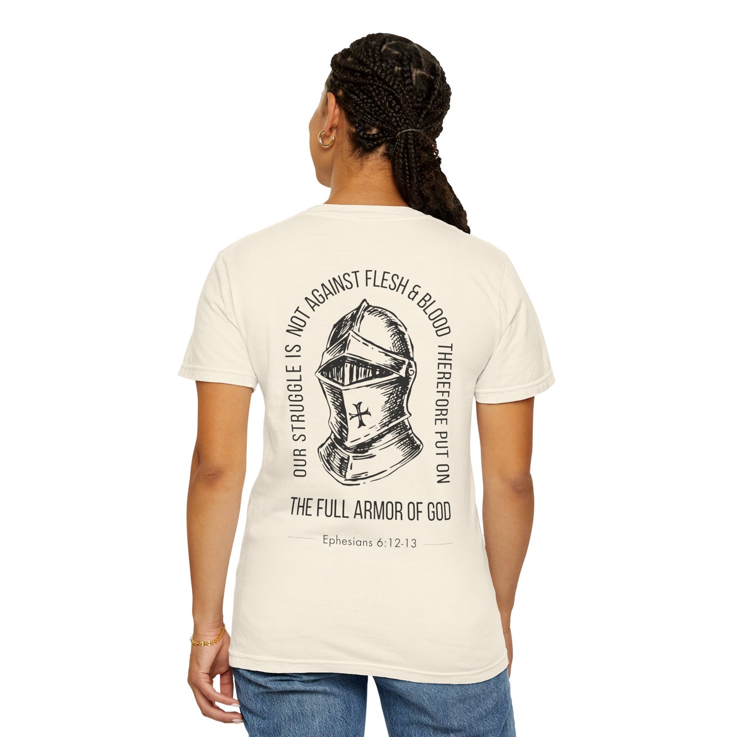 The Full Armor of God Christian T-Shirt — Root and Rise Co. — Ephesians 6:12-13 Comfort Colors 1717 Unisex Tee