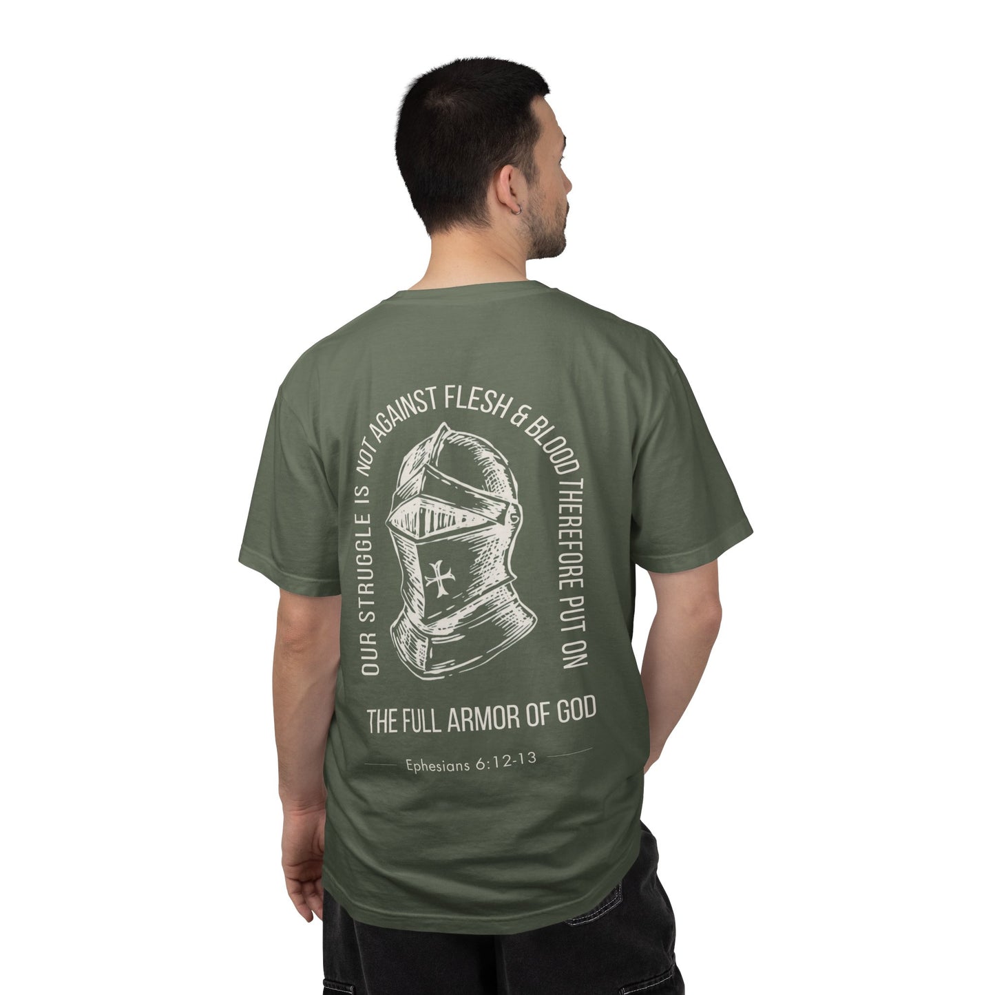 The Full Armor of God Christian T-Shirt — Root and Rise Co. — Ephesians 6:12-13 Comfort Colors 1717 Unisex Tee