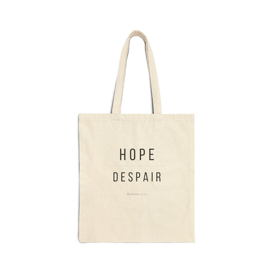 Hope Over Despair Christian Tote Bag — Root and Rise Co. — Romans 15:13 Cotton Canvas Tote